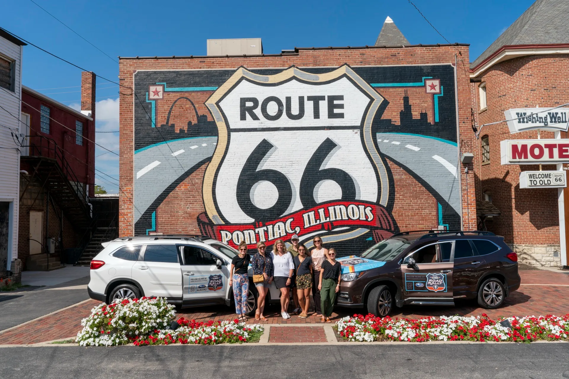 Route 66 mural in Pontiac, Illinois
