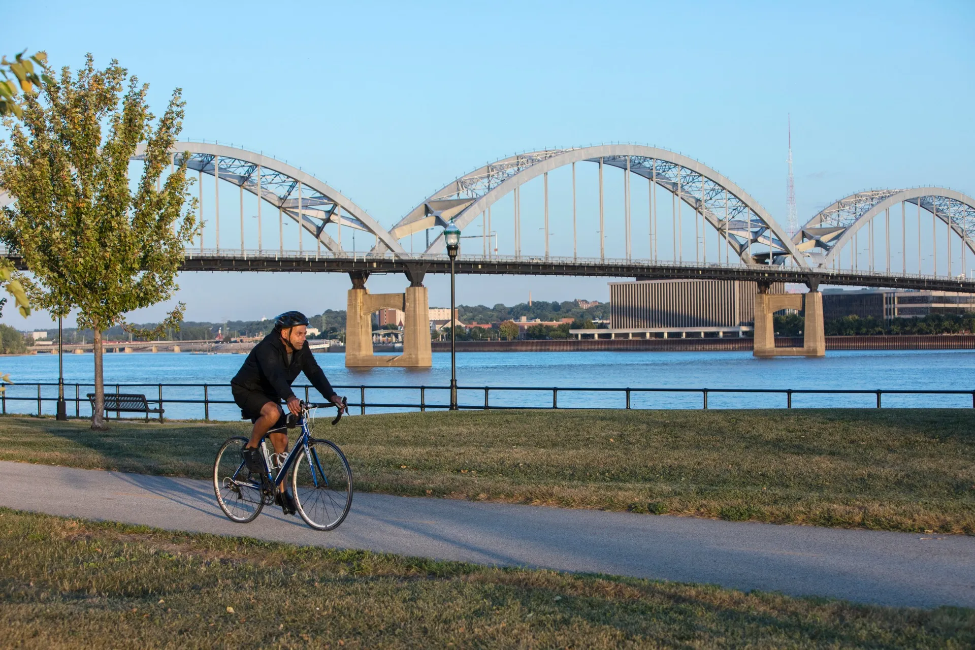 Great River Trail biking in Rock Island